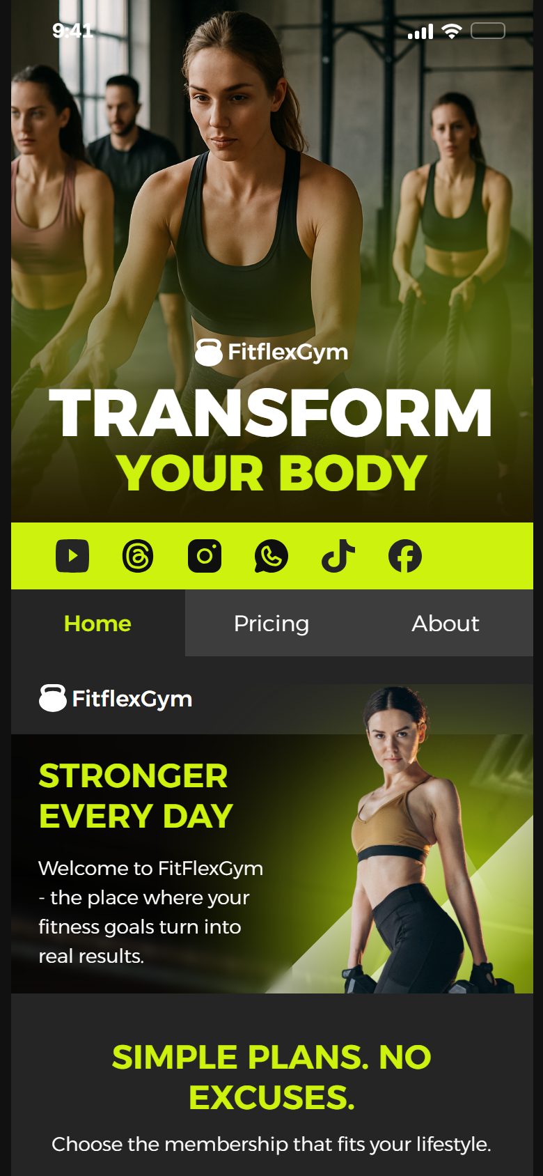 Fitflex Gym mobile preview
